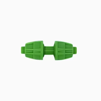 Massageador verde de plástico com duas partes cónicas texturizadas