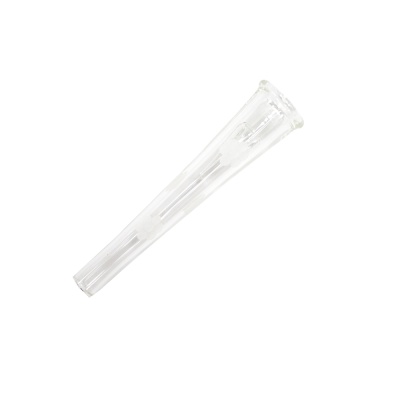 Tube de vidro transparente cónico com detalhes em relevo