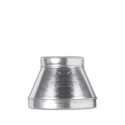 Cone metálico prateado em fundo branco
