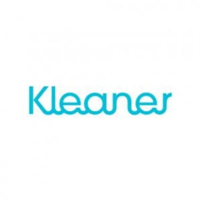 Logótipo azul claro com a palavra Kleaner em fundo branco