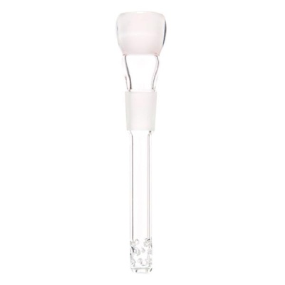 Piteira de vidro transparente com parte superior fosca e bolhas na base