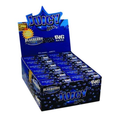 Embalagem azul de papel para enrolar Juicy Jays sabor Blueberry tamanho grande