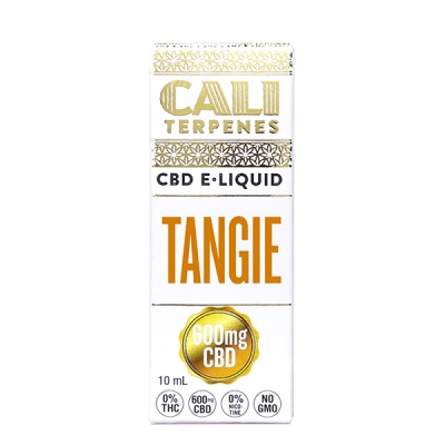 Embalagem branca de líquido CBD CALI TERPENES TANGIE 600mg CBD 10 ml