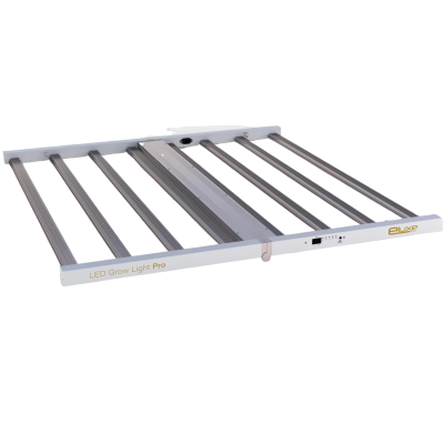 Luz de cultivo LED com estrutura branca e barras metálicas horizontais