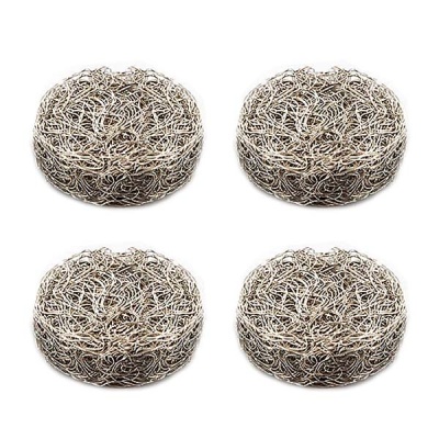Conjunto 4 esponjas de aço inoxidável redondas
