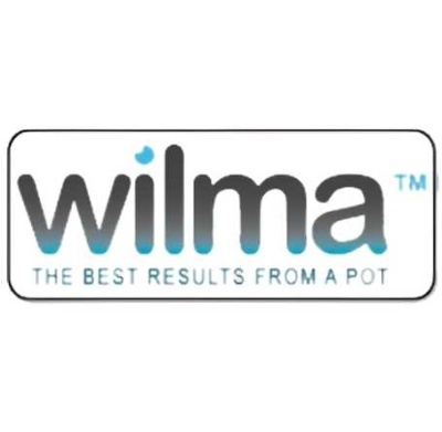 Logótipo com texto wilma TM e frase THE BEST RESULTS FROM A POT