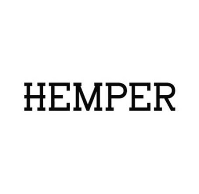 Texto HEMPER em preto sobre fundo branco