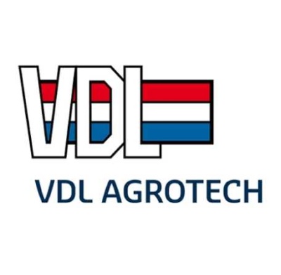 Logotipo VDL AGROTECH com cores da bandeira da Holanda
