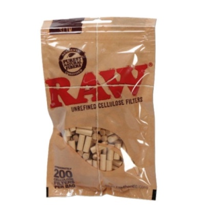 Embalagem de filtros RAW de celulose não refinada com filtros visíveis.