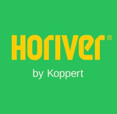 Logótipo Horiver by Koppert com fundo verde
