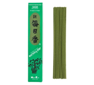Incenso em pau verde com embalagem verde de estilo japonês.
