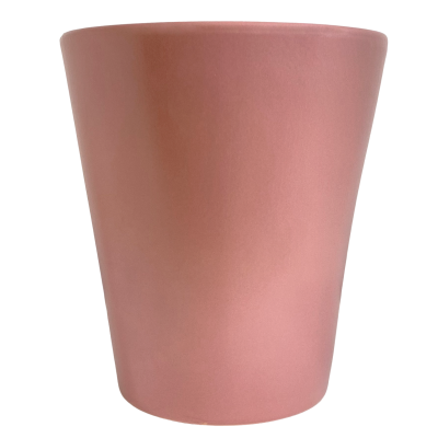 Vaso de cerâmica rosa com acabamento liso