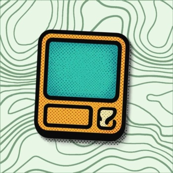 Ícone pop art de dispositivo eletrónico retangular com ecrã azul
