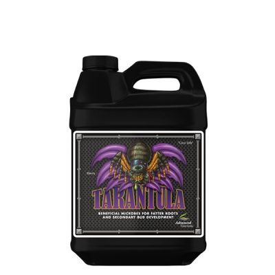 Recipiente preto com etiqueta de aranha e texto Tarantula