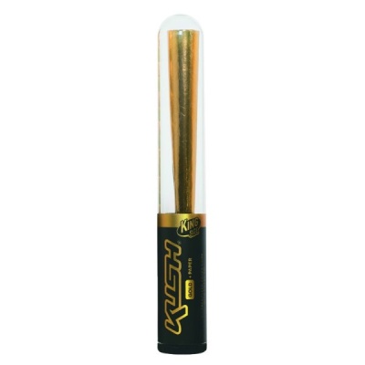 Papel para enrolar cigarro KUSH GOLD KING SIZE em tubo transparente com cone dourado