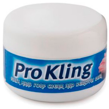 Pote de creme ProKling com rótulo azul e tampa branca