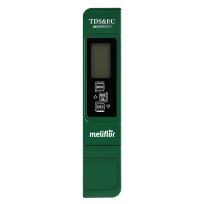 Medidor digital verde com ecrã LCD e botões