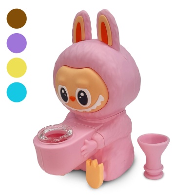 Figura de silicone rosa em forma de coelho