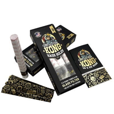 Conjunto de acessórios Monkey King KONG com embalagens pretas e douradas e tubos brancos com padrão vermelho