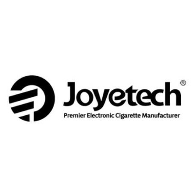 Logótipo da Joyetech com texto promocional.
