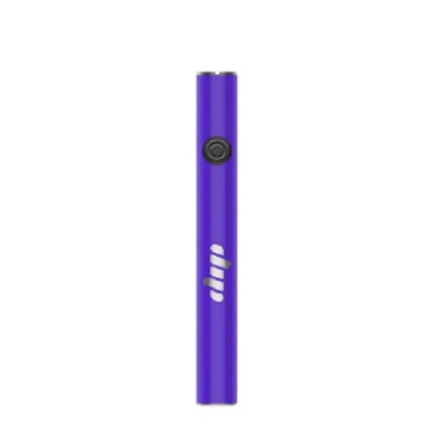 Dispositivo roxo cilíndrico com botão preto e texto dip