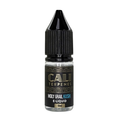 Frasco pequeno de e-líquido CALI TERPENES HOLY GRAIL KUSH com tampa preta