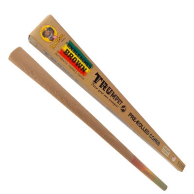 Conjunto de cones pré-enrolados Trumpet em papel canela com embalagem triangular