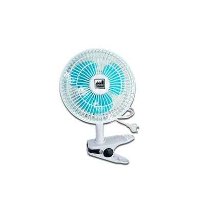 Ventoinha elétrica azul e branca com clip