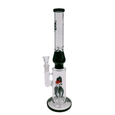 Tubo de vidro para fumar com padrão de polvo vermelho e preto