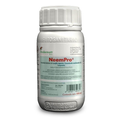 Frasco branco plástico NeemPro inseticida 250 ml