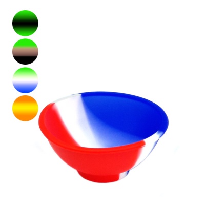 Taça pequena com padrão de cores vermelho, branco e azul
