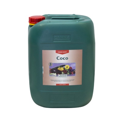 Bidão verde de plástico com rótulo Premium Quality Coco e tampa vermelha