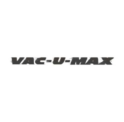 Texto VAC-U-MAX em preto sobre fundo branco