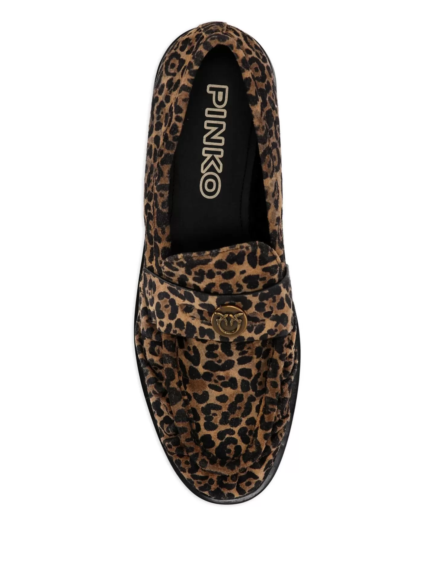 Leopard-print tassel loafers Mocassim padrão leopardo com detalhe metal dourado e interior preto marca PINKO