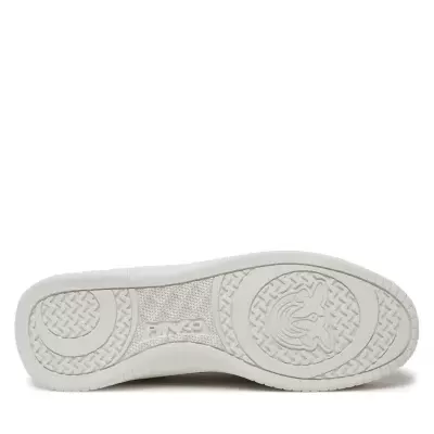 Sola de sapato branca com logótipo PINKO e desenho de duas aves