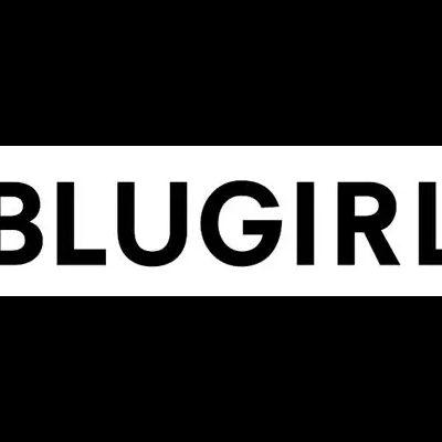 Logotipo BLUGIRL em preto sobre fundo branco