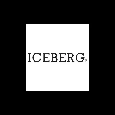 Logótipo preto da marca ICEBERG em fundo branco