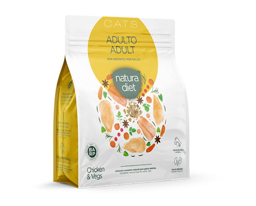 NATURA DIET GATO ADULTO FRANGO - 3 kg - grain free - super premium - pack econômico disponível Embalagem de alimento para gatos adultos natura diet com frango e legumes