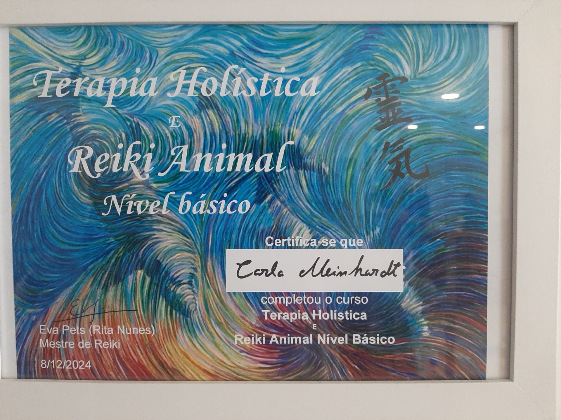 Reiki Animal – Sessão de Bem-Estar para Cães e Gatos Reiki diploma
