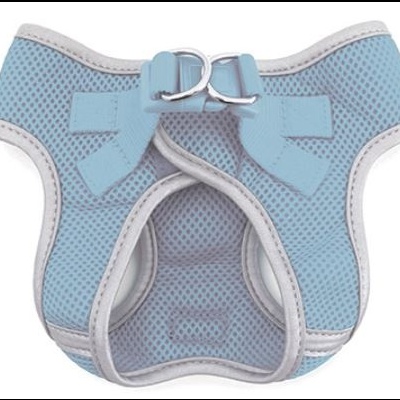 Colete para cão azul de malha com fivelas metálicas