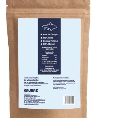 Embalagem de produto com informações em português e selo 'Novo'