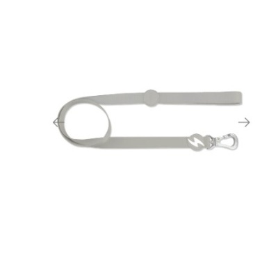 Trela para cão cinzenta com fecho metálico e desenho de raio