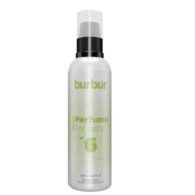 Frasco de perfume para animais de estimação branco com tampa transparente e pulverizador preto