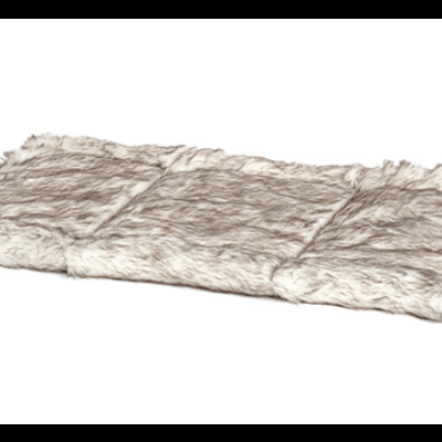 Tapete retangular de pêlo artificial bege e castanho claro