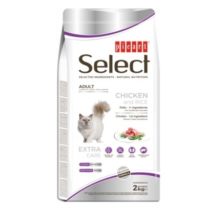 Pacote de ração para gatos Picart Select Adult Chicken and Rice 2 kg