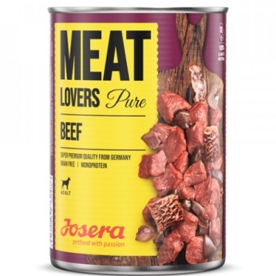 Lata de comida para cães Josera Meat Lovers Pure com carne de vaca