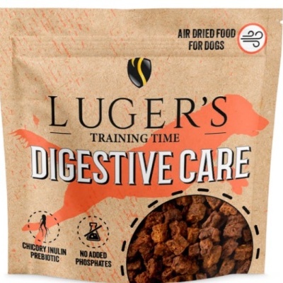 Pacote de comida para cães LUGER'S Digestive Care com pedaços visíveis do produto