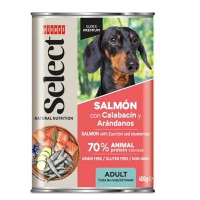 Lata de comida para cão Picart Select sabor salmão com courgette e arandos