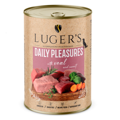 Lata de ração para cães LUGER'S DAILY PLEASURES com vitela e cenoura