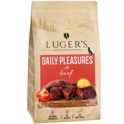Embalagem de comida seca para cães LUGER'S Daily Pleasures com carne de vaca